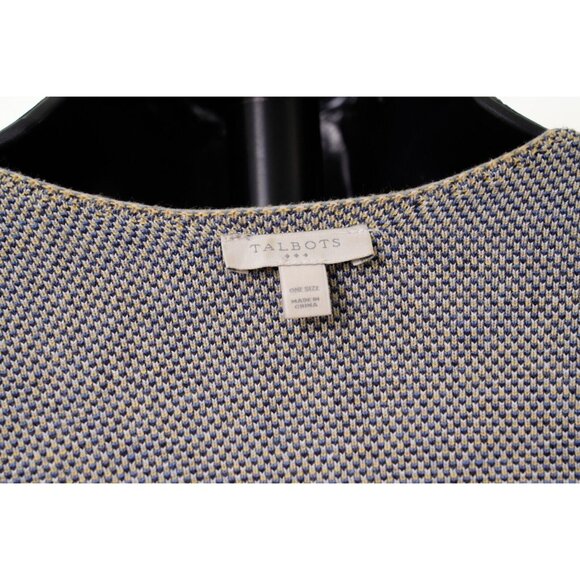 Talbots Chevron Wrapped Cardigan Cotton Blend Women's One Size Shawl Wrap - Picture 10 of 12